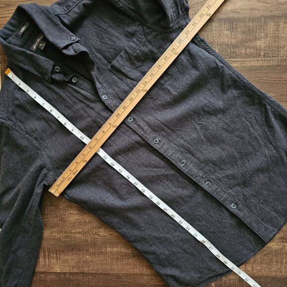 Eddie Bauer Favorite Flannel Classic Fit Shirt, Tall M/TM, Grey Smoke - Picture 1 of 7